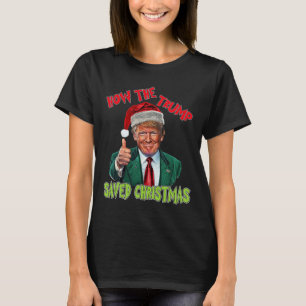 Camiseta Cómo salvó Trump a los Navidades Divertidos Trump