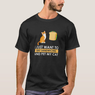 Camiseta Como sándwich y acaricio a mi gato gatito minino m