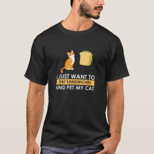 Camiseta Como Sándwich Y Acaricio A Mi Gato Gatito Minino M