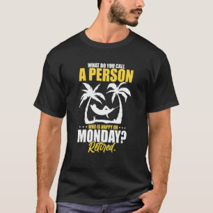 Camiseta ¿Cómo se llama a una persona feliz el lunes re?