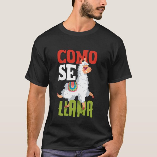 Camiseta Como Se Llama Divertidas Llamas Españolas (Anverso)