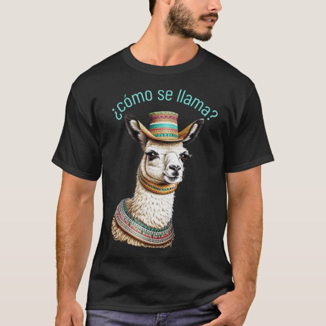 Camiseta ¿Cómo se llama? llama pun (Anverso)
