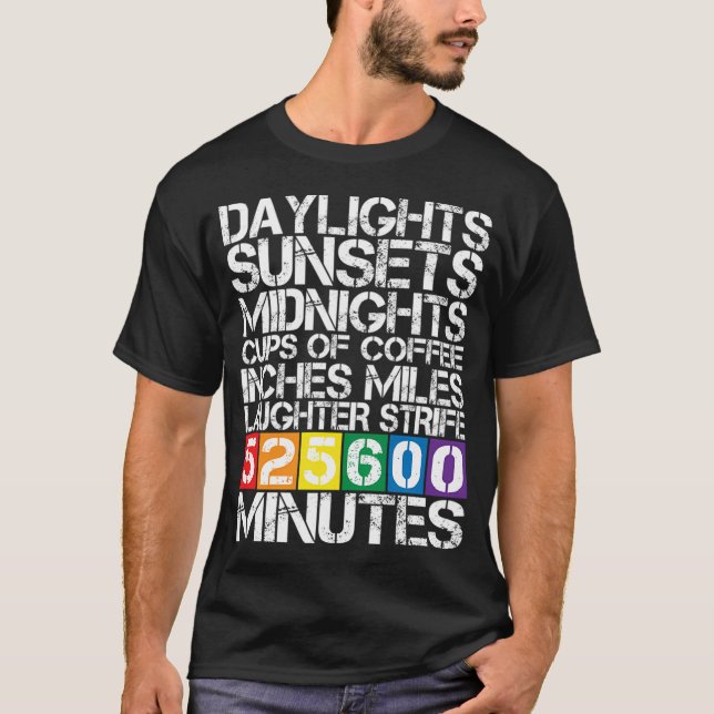 Camiseta ¿Cómo se mide un año [RENT] (Anverso)