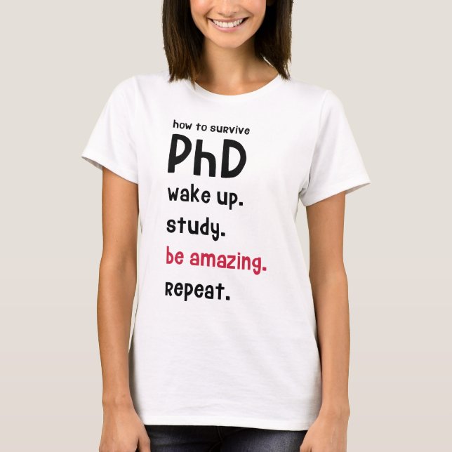 Camiseta Cómo sobrevivir el PhD (Anverso)