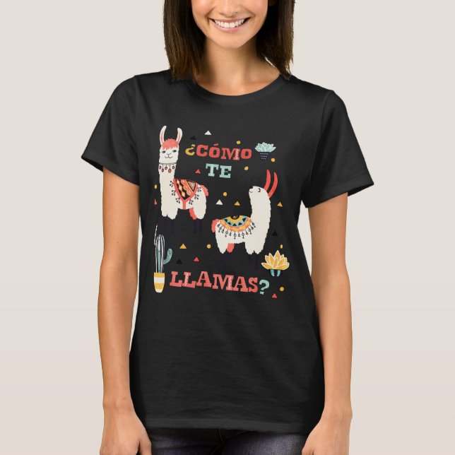 Camiseta Como te Llamas. Gracioso Humor Español. (Anverso)
