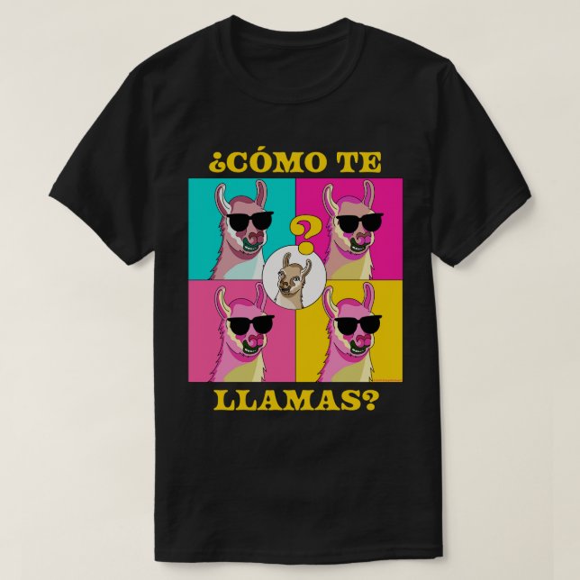 Camiseta Como te llamas llama una divertida profesora de es (Diseño del anverso)