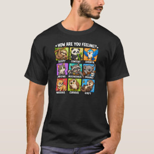 Camiseta ¿Cómo te sientes? Estados de ánimo de animales