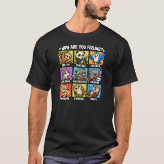Camiseta ¿Cómo te sientes? Estados de ánimo de animales