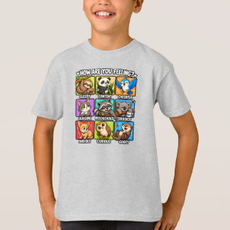 Camiseta ¿Cómo te sientes? Estados de ánimo de animales