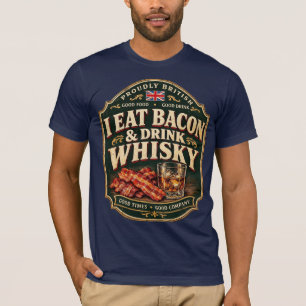 Camiseta 'Como tocino y bebo whisky'