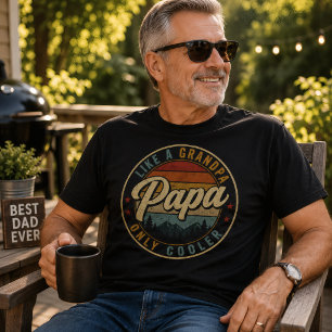 Camiseta Como un abuelo papá solo que más genial Retro mont