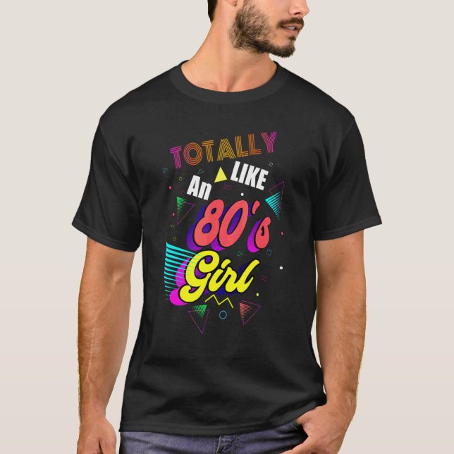 Camiseta Como un Chica de los años 80 del diseño (Anverso)