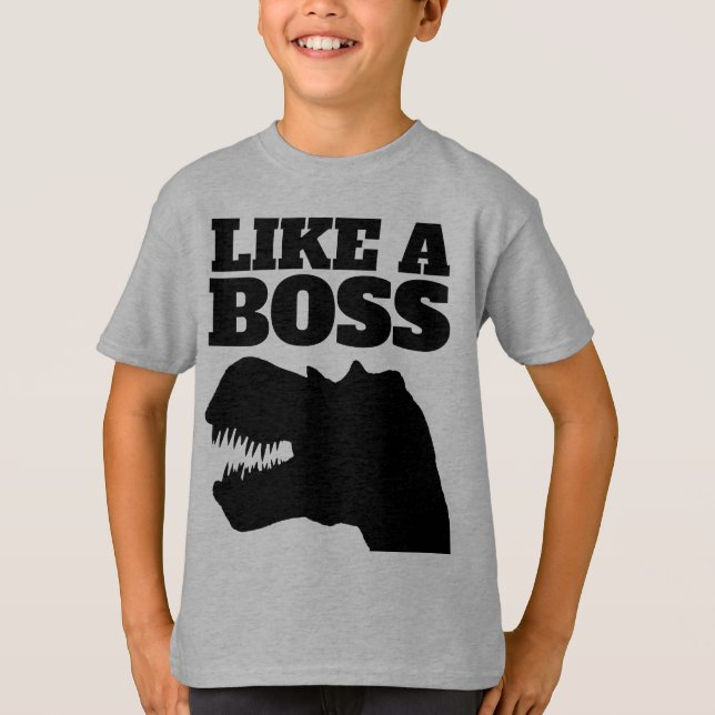 Camiseta COMO UN JEFE T-REX dinosaurios niños T-SHIRTS (Anverso)