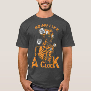 Camiseta Como un reloj, Skeleton Humano Steampunk 