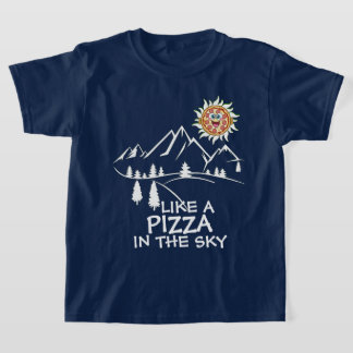 Camiseta como una pizza en el cielo