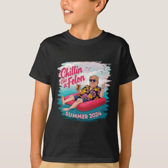 Camiseta Como Una Playa Felon Trump En Verano 2024 (Anverso)