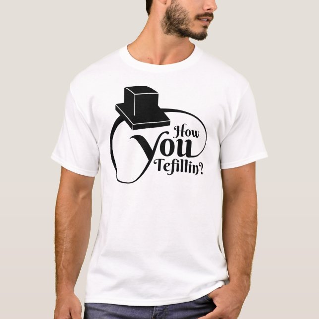 Camiseta "Cómo usted Tefillin" (negro) (Anverso)