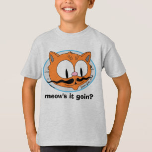 Camiseta ¿Cómo va? Gracioso Pun Mustache Cat