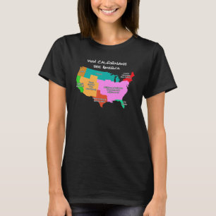 Camiseta Cómo ven los californianos el mapa de Estados Unid