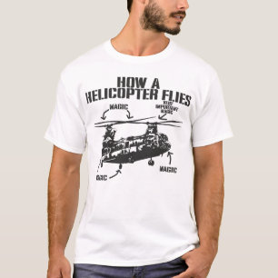 Camiseta Cómo Vuela Un Helicóptero Mágico Chinook Piloto Di