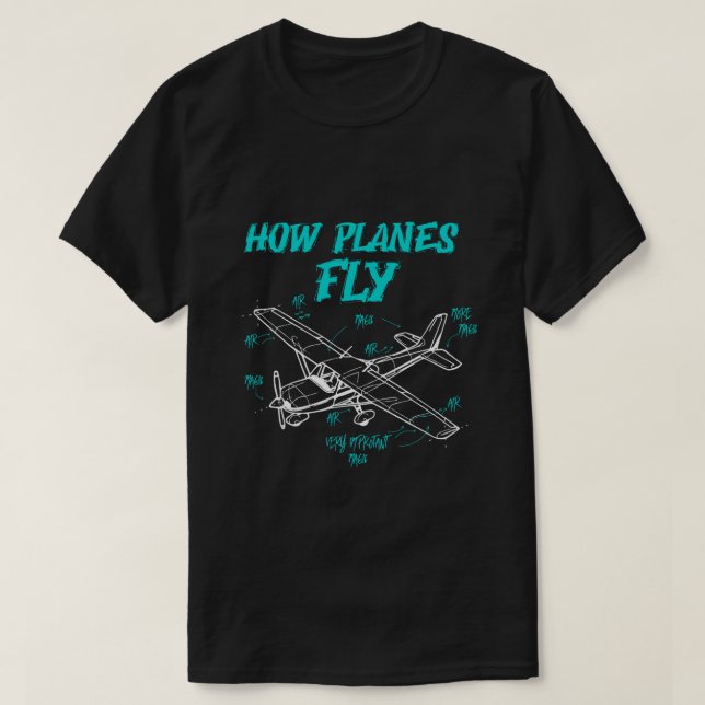 Camiseta Cómo vuelan los aviones divertidos piloto mágico  (Diseño del anverso)
