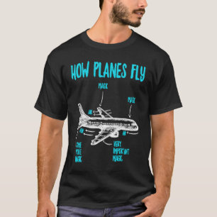 Camiseta Cómo vuelan los aviones motor de ingeniería aeroes