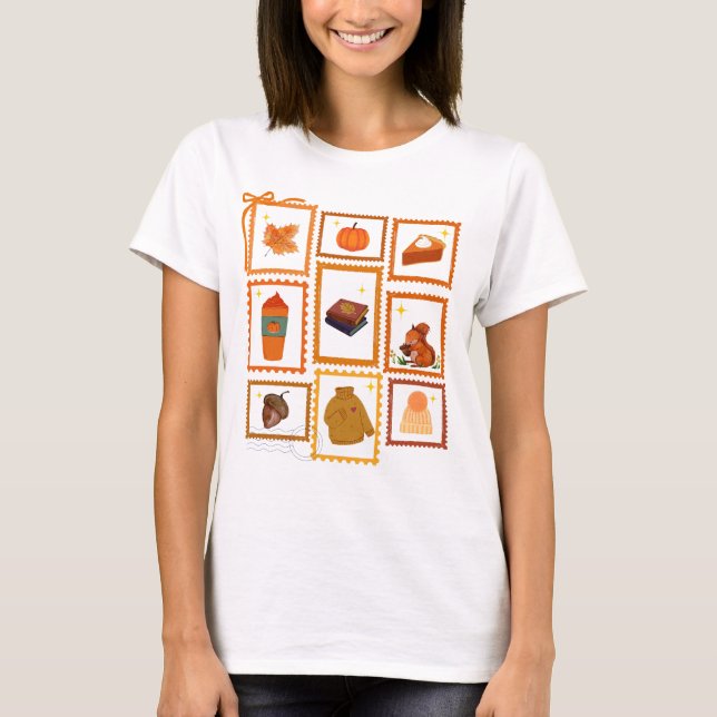 Camiseta Cómoda estampilla de otoño T-Shirt (Anverso)
