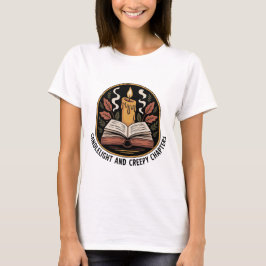 Camiseta Cómoda placa de libro de velas de época crema