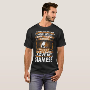 Camiseta Comodamente siamés inteligente leal adorable