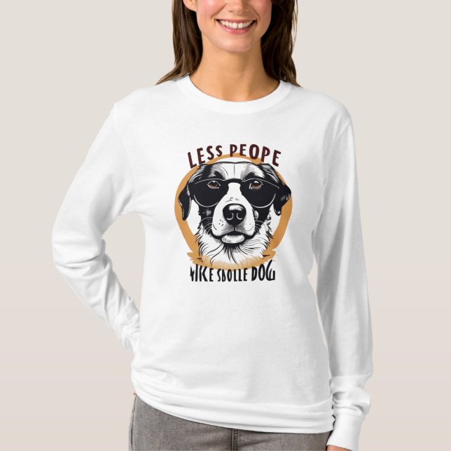 Camiseta Comodidad Colores® Menos personas Más Perros Camis (Anverso)