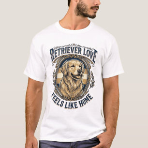 Camiseta Comodidad en casa para Golden Retriever Grabado Vi