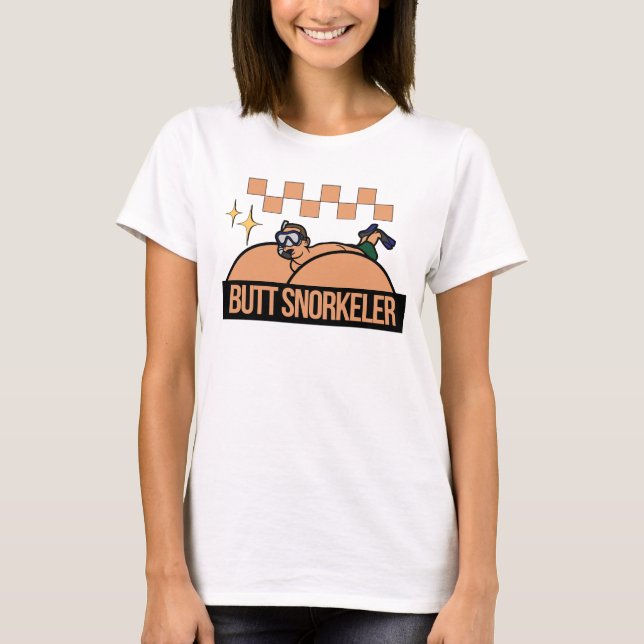 Camiseta Comodidad Retro Butt Snorkeler, Adulto Gracioso, A (Anverso)