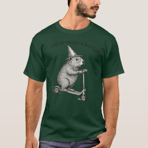 Camiseta Cómodo coloreado con una marmota divertida en un p