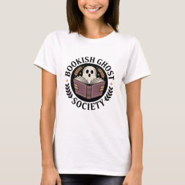 Camiseta Cómodo distintivo de crema Bookish Ghost