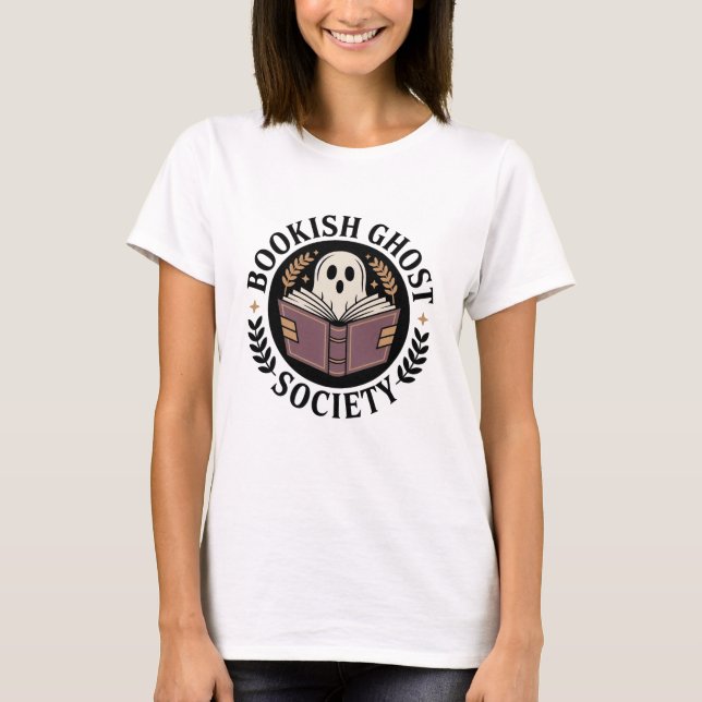 Camiseta Cómodo distintivo de crema Bookish Ghost (Anverso)