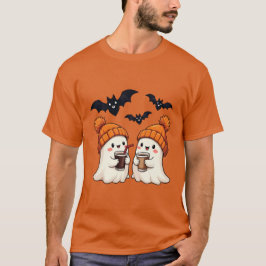 Camiseta Cómodo Fantasmas tomando café Halloween