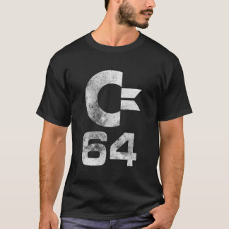 Camiseta Comodoro C64 Funda superior Letras de piedra tórax