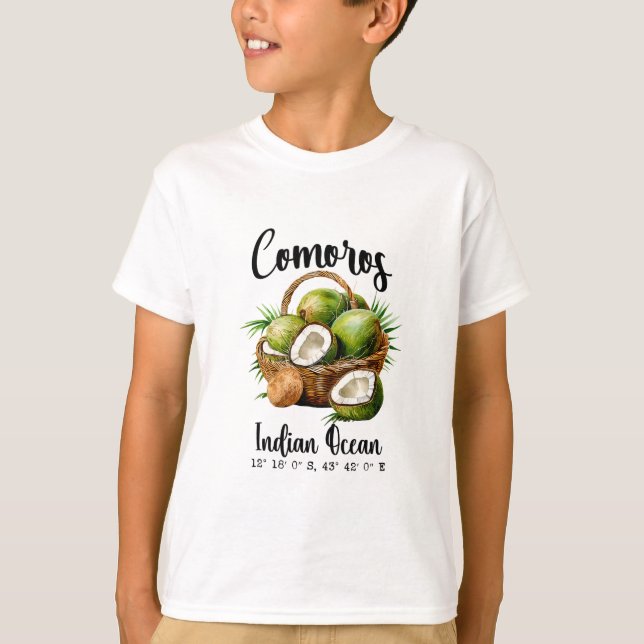 Camiseta Comoras Coco Indico Oceano Isla Tropical Gps V (Anverso)