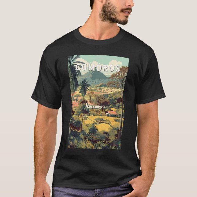 Camiseta Comoros Illustration Travel Art Vintage (Anverso)