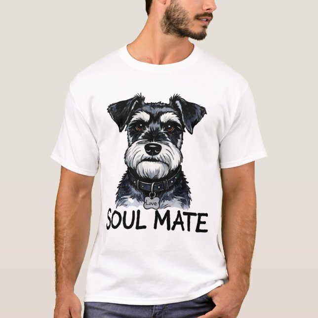 Camiseta Compañero de alma del perro Schnauzer (Anverso)