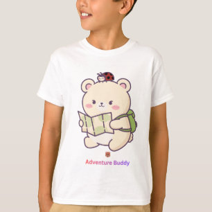 Camiseta Compañero de aventuras oso kawaii lindo viajero ex