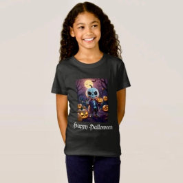 Camiseta Compañero de esqueleto en parcela de calabazas