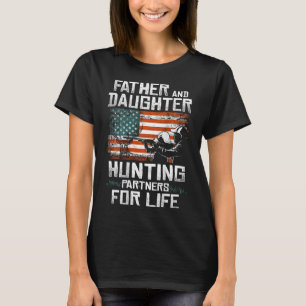 Camiseta Compañeros de caza padre hija bandera americana en
