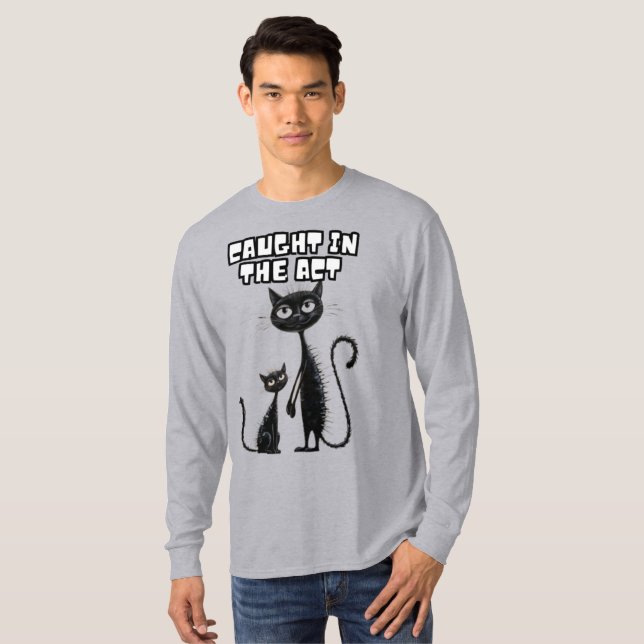 Camiseta Compañeros maleados: Gatito negro con un gato lind (Anverso completo)