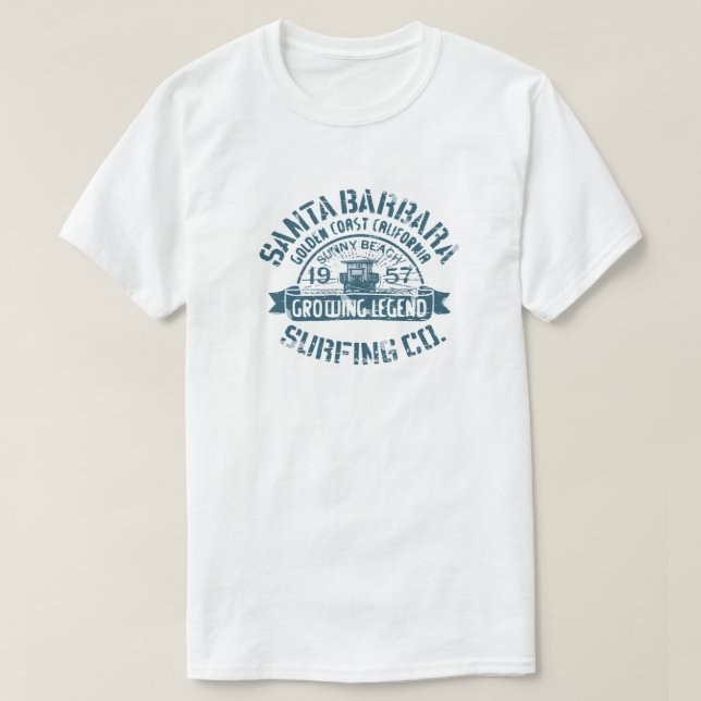 Camiseta Compañía de Surf Santa Barbara para Hombres, | Ret (Diseño del anverso)
