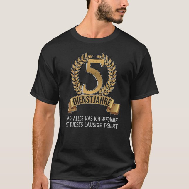 Camiseta Compañía de trabajo de 5 años en el aniversario de (Anverso)