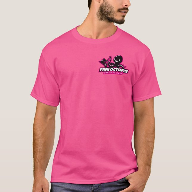 Camiseta Compañía móvil de pulpo rosa (Anverso)