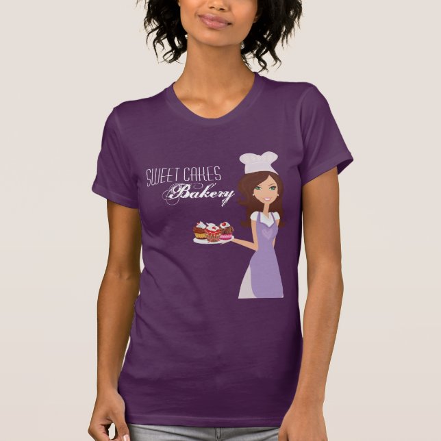 Camiseta Compañía T-Shirt Brunette Baker Purple Cup Cakes (Anverso)