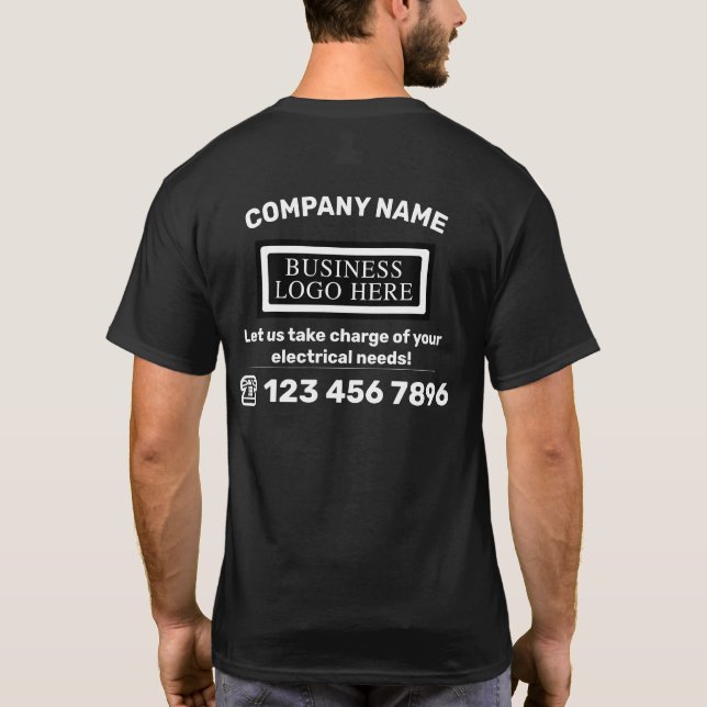 Camiseta Company Logo Business Contact Information Employee (Reverso)