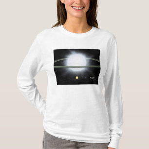 Camiseta Comparación del tamaño de una estrella hypergian